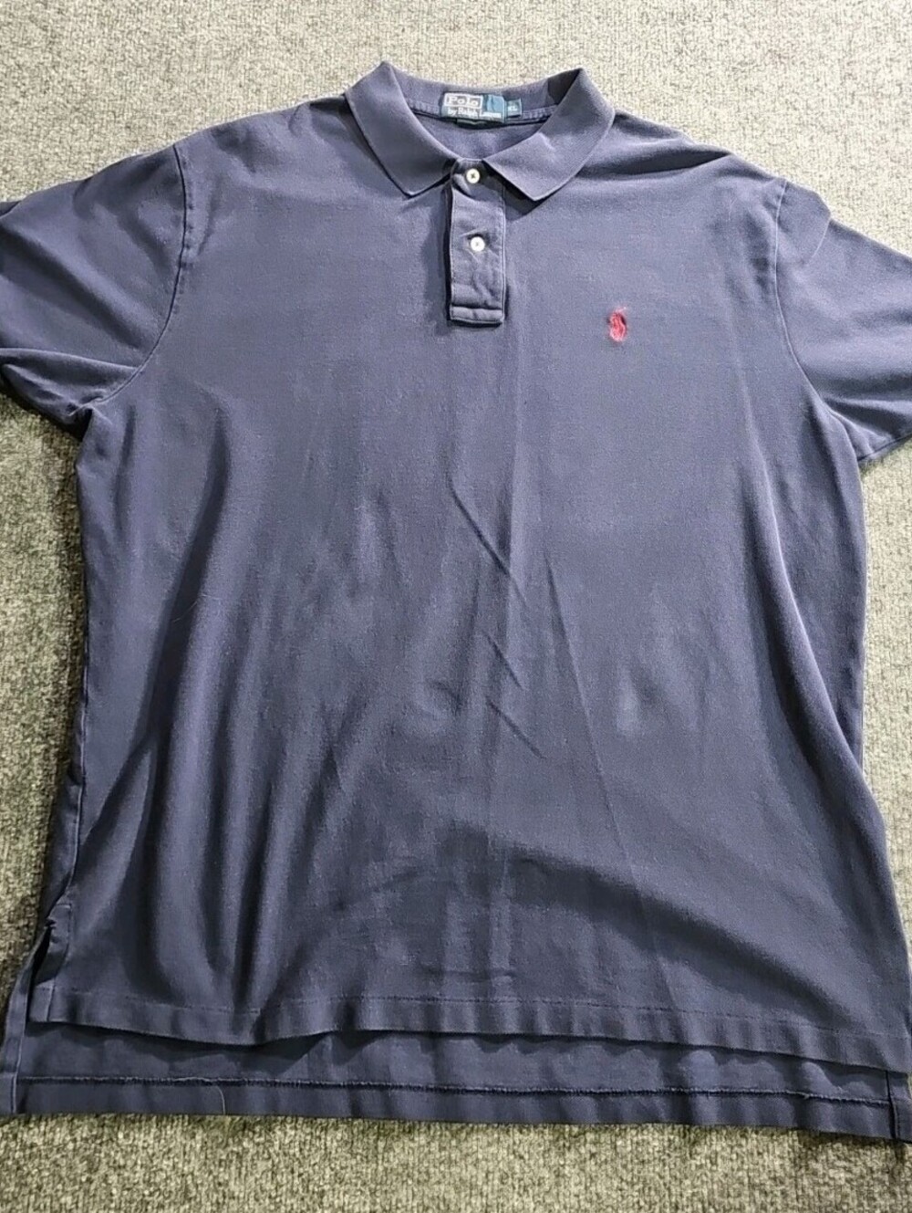 Vintage Ralph Lauren Polo Shirt Men's Navy Short Sleeve Cotton XL